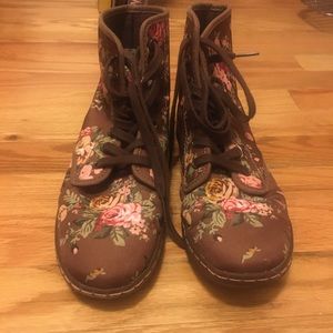 Dr. Martens Airwair boots with floral design